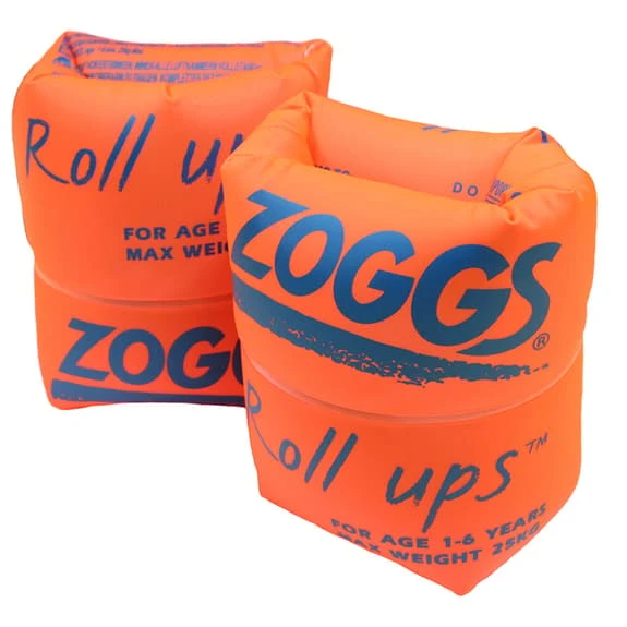 Zoggs Roll Ups Armbands Orange Blue Junior