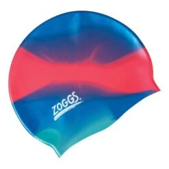 Zoggs Silicone Cap Multi Blue Red Junior