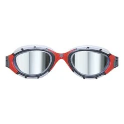 Zoggs Predator Flex Titanium Small Fit Swim Goggles Red Black