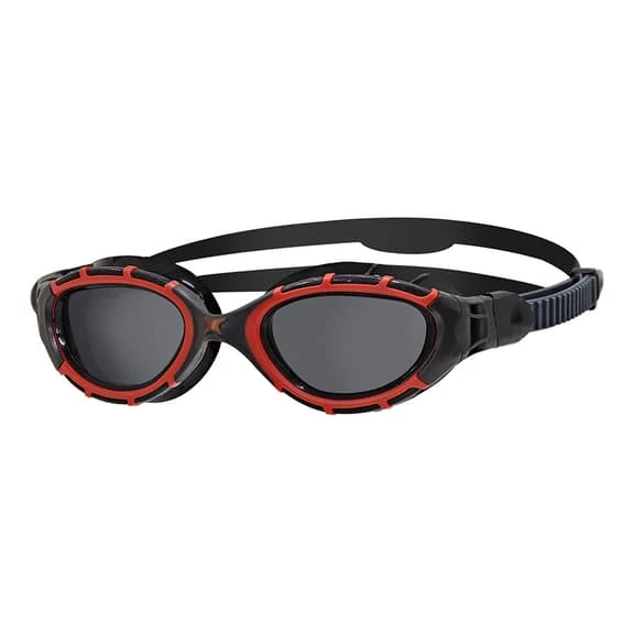 Zoggs Predator Flex Polarized Small Fit Swimming Goggles Red Black