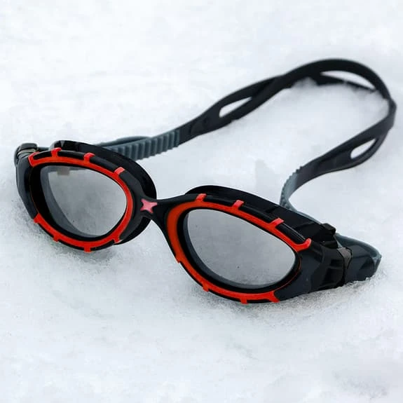 Zoggs Predator Flex Polarized Small Fit Swimming Goggles Red Black - Image 3