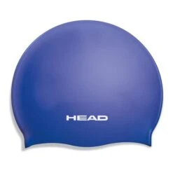 Head Silicone Flat Swimming Cap Blue Kids