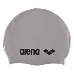 Swimming Cap Arena Classic Silicone Silver Black