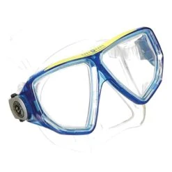 Aqua Lung Oyster Swimming Goggles Blue Yellow With Clear Lenses
