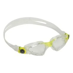 Aqua Sphere Kayenne Swim Goggles Yellow With Clear Lenses Kids