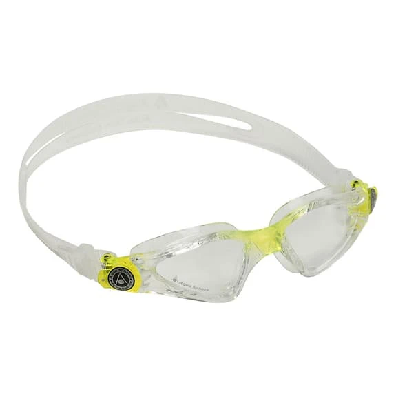 Aqua Sphere Kayenne Swim Goggles Yellow With Clear Lenses Kids