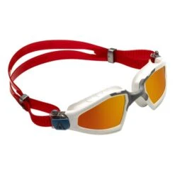 Aqua Sphere Kayenne Pro Swimming Goggles Red With Mirrored Orange Lenses