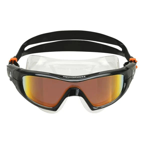 Aqua Sphere Vista Pro.A Swimming Goggles Black With Mirrored Orange Lenses - Image 2