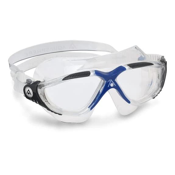 Aqua Sphere Vista Swimming Goggles White Blue With Clear Lenses