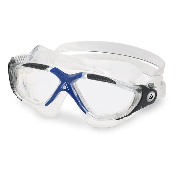 Aqua Sphere Vista Swimming Goggles White Blue With Clear Lenses - Image 3