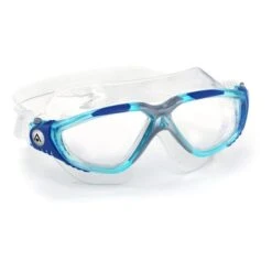 Aqua Sphere Vista I Swimming Goggles White Blue With Clear Lenses