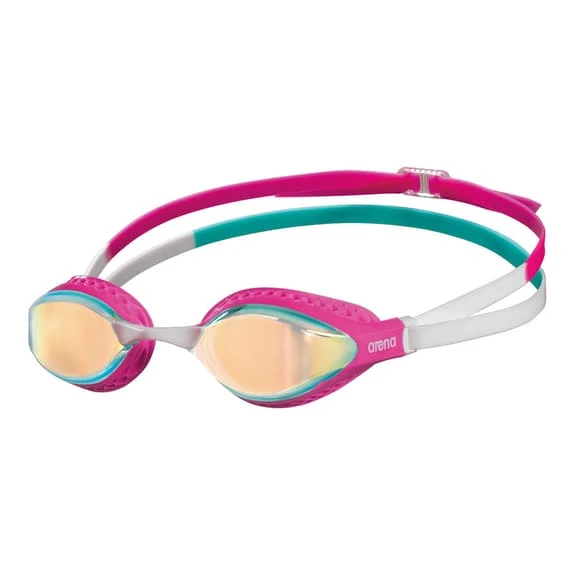 Arena Air Speed Swim Goggles Pink With Gold Mirror Lenses