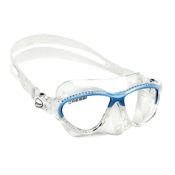 Cressi Moon Diving Mask White Blue With Clear Lenses Kids