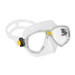 Cressi Marea Diving Mask White Yellow With Clear Lenses