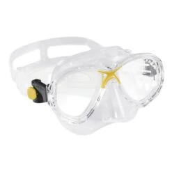 Cressi Marea Diving Mask White Yellow With Clear Lenses Kids