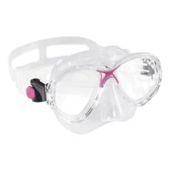 Cressi Marea Diving Mask White Pink With Clear Lenses Kids