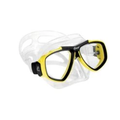 Cressi Focus Diving Mask White Yellow With Clear Lenses
