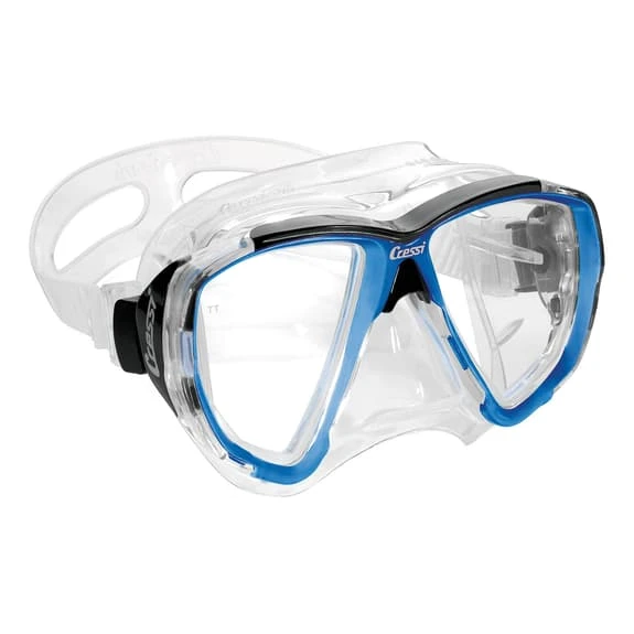Cressi Big Eyes Diving Mask White Light Blue With Clear Lenses