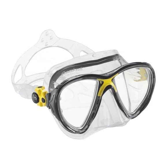 Cressi Evo Big Eyes Diving Mask White Yellow Black With Clear Lenses