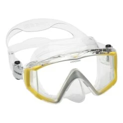 Cressi Liberty Diving Mask White Yellow With Clear Lenses