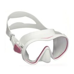 Cressi F-Dual Diving Mask White Pink With Clear Lenses