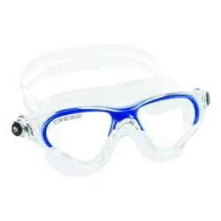 Cressi Cobra Swimming Goggles White Blue With Clear Lenses