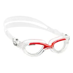 Cressi Flash Swimming Goggles Red White With Clear Lenses