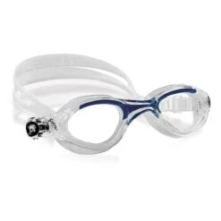 Cressi Flash Medium Swimming Goggles White Blue With Clear Lenses