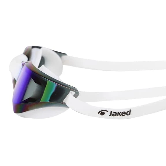 Swimming Goggles Jaked NRJ White With Blue Orange Mirrored Lenses - Image 3
