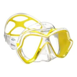 Mares X-Vision Ultra Liquidskin Scuba Diving Mask Yellow With Clear Lenses