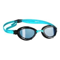 Mad Wave Triathlon Swimming Goggles Blue Black With Polarised Lenses