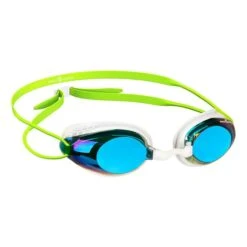 Mad Wave Honey Rainbow Swimming Goggles Blue Green White