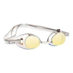 Mad Wave Racer SW Swimming Goggles Mirror With Yellow Mirror Lenses