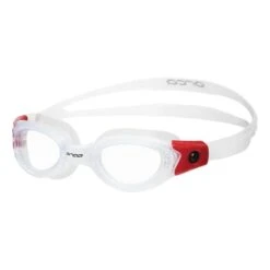Orca Killa Swimming Goggles White Red With Clear Lenses Children
