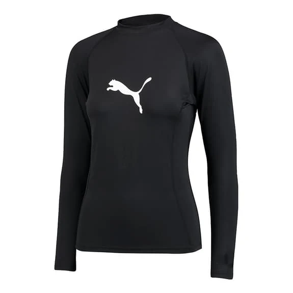 Puma Swim Rash Guard Long Sleeve Swim Shirt Black Women - Image 3