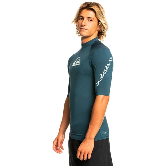 Quiksilver Surf All Time Short Sleeve T-Shirt Navy Blue White - Image 5