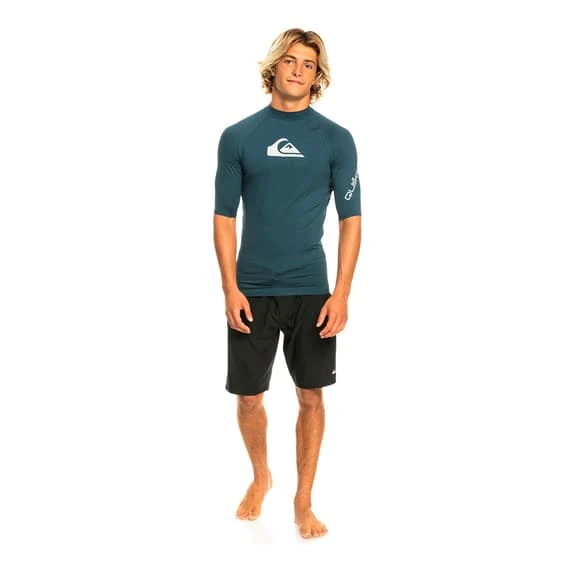 Quiksilver Surf All Time Short Sleeve T-Shirt Navy Blue White - Image 6