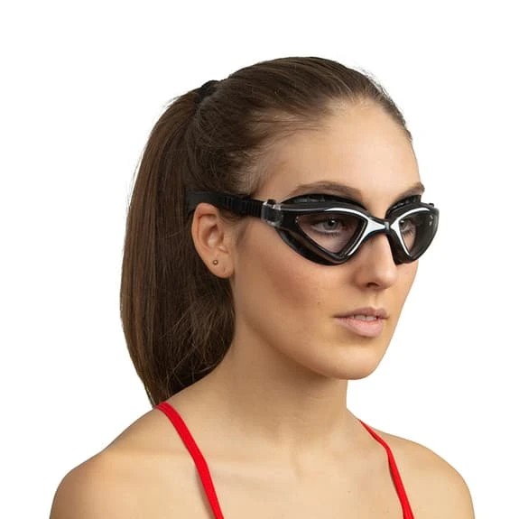 Seac Lynx Swimming Goggles Black White With Clear Lenses - Image 2