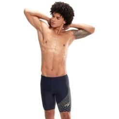 Speedo Medley Logo Waves Swim Shorts Black Light Yellow