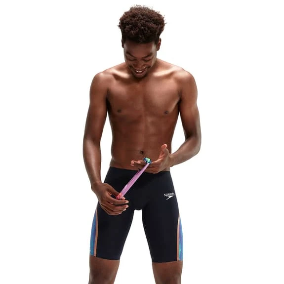 Speedo Fastskin LZR Pure Intent Jammer Shorts Black Lilac Blue - Image 5