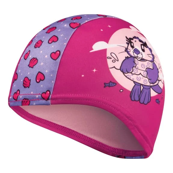 Speedo Printed Polyester Swimming Cap Pastel Pink Lilac Kids - Image 2