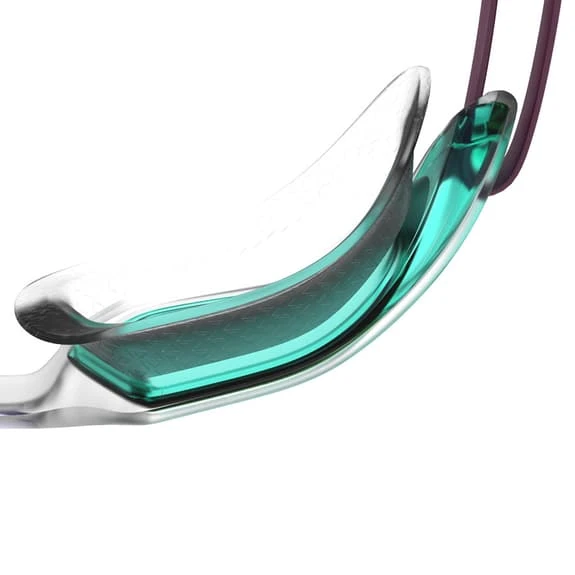 Speedo Hydropulse Swimming Goggles Lilac With Green Tinted Lenses Kids - Image 2