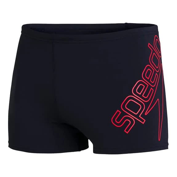 Speedo Boom Logo Placement Aquashort Black Orange