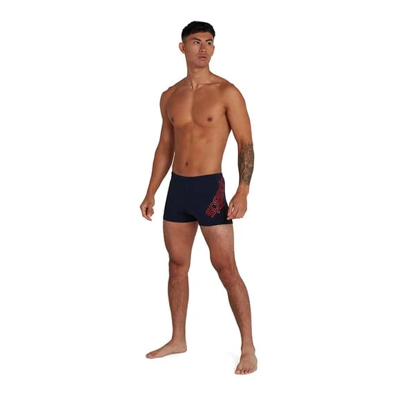 Speedo Boom Logo Placement Aquashort Black Orange - Image 2