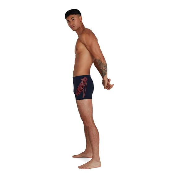 Speedo Boom Logo Placement Aquashort Black Orange - Image 3