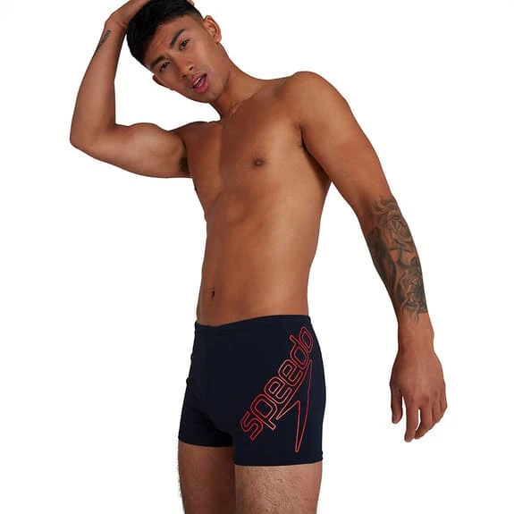 Speedo Boom Logo Placement Aquashort Black Orange - Image 5