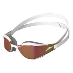 Speedo Fastskin Hyper Elite Swimming Goggles White With Mirrored Lenses Pink