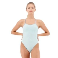 TYR Lapped Solid Swimsuit Light Blue Women
