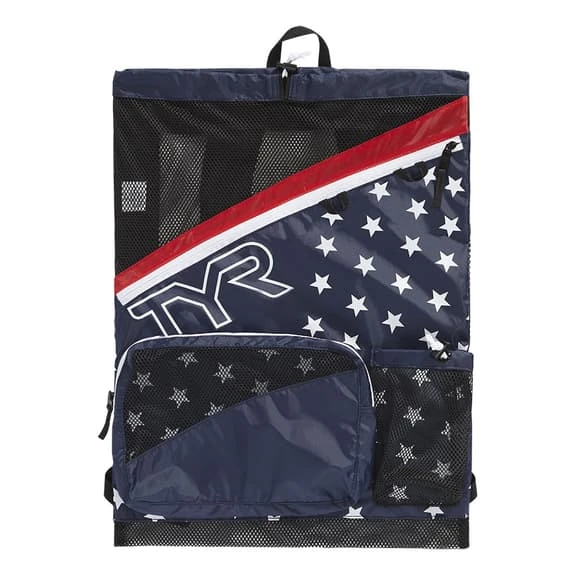 TYR Team Elite Mesh 40L Backpack Dark Blue Red