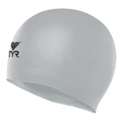 TYR Solid Latex Swim Cap Grey